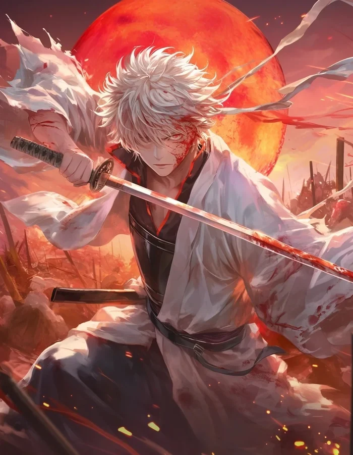 ảnh anime nam cầm kiếm katana 15