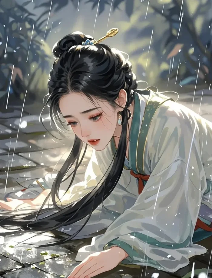 ảnh anime nam khóc dưới mưa