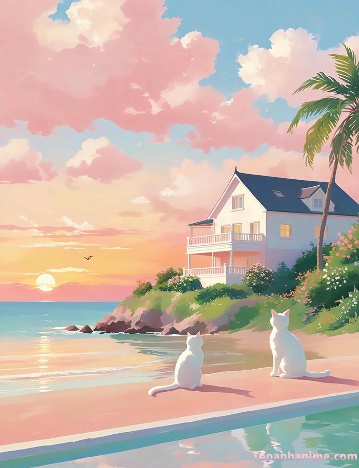 ảnh anime phong cảnh mùa hè