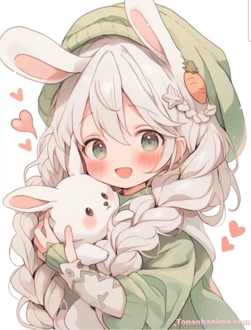 ảnh anime thỏ chibi cute iu