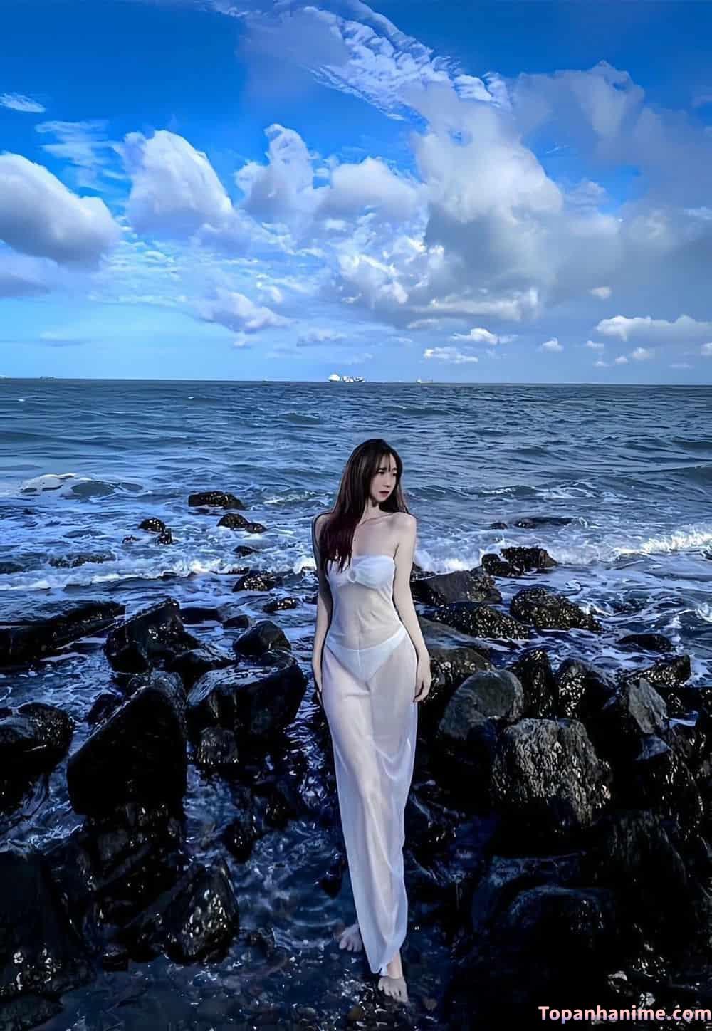 ảnh gái đi biển đẹp