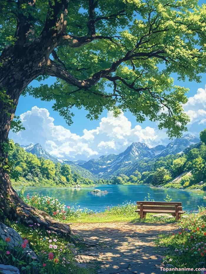 ảnh phong cảnh anime hoàng hôn