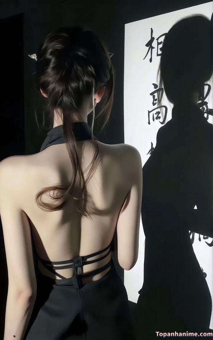 ảnh sau lưng thiếu nữ