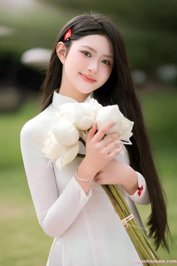 cô gái cầm hoa mộng