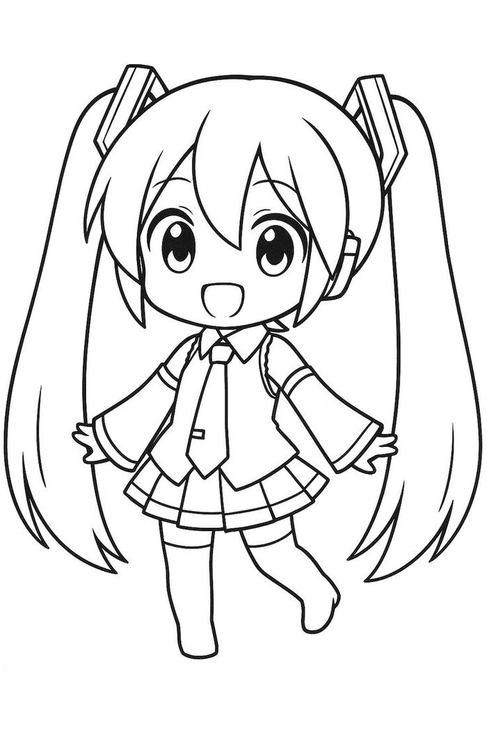 hình ảnh chibi không màu