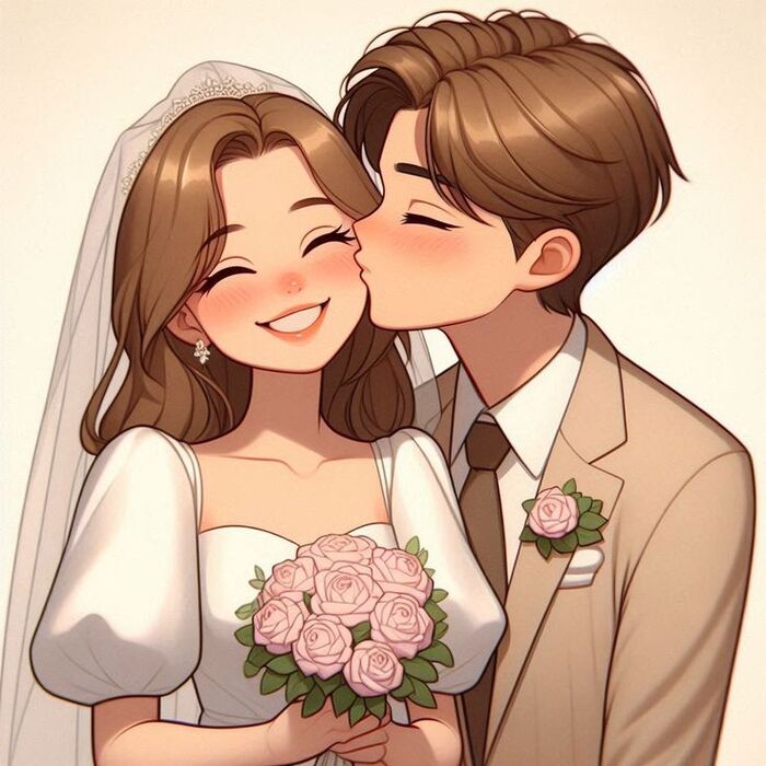 hình ảnh cô dâu chú rể chibi đáng yêu nhất