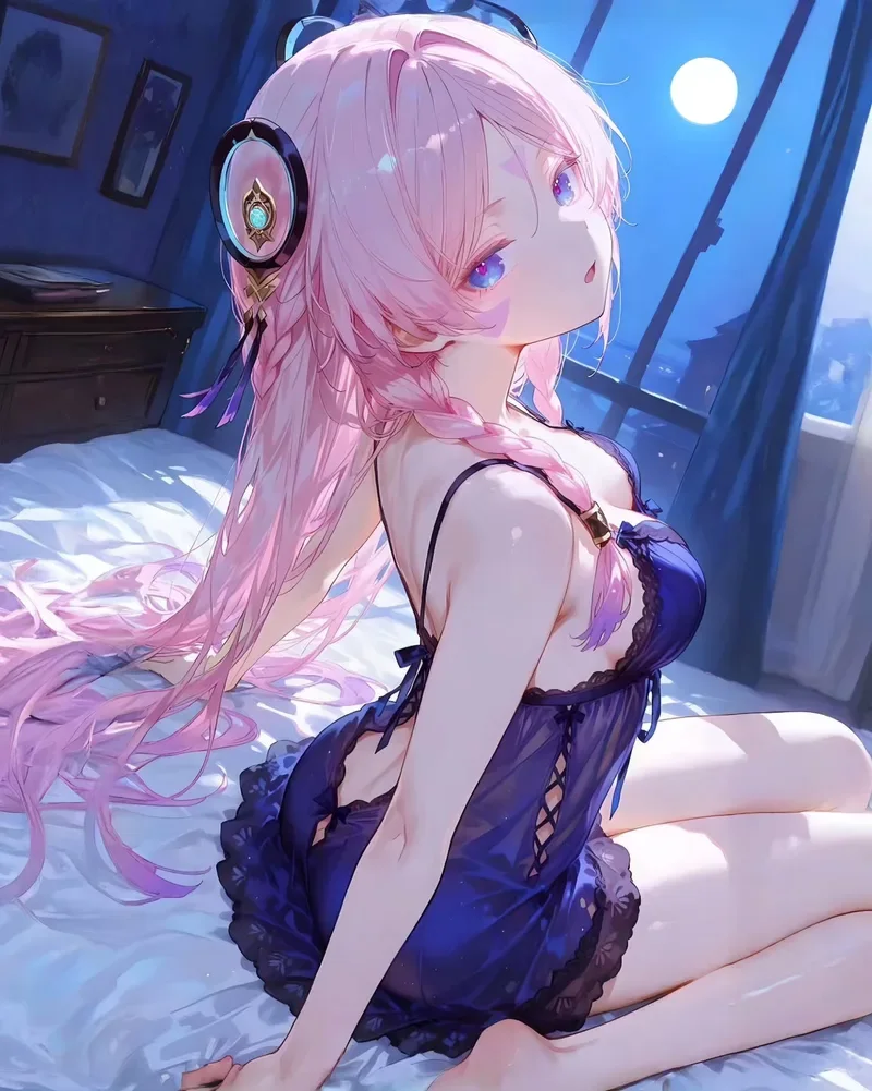hình anime nữ tóc hồng