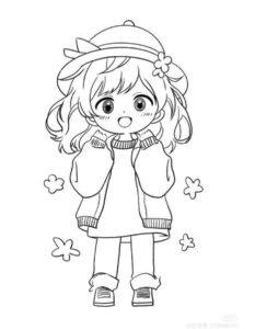 hình chibi không màu cực đáng yêu