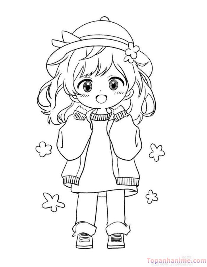 hình chibi không màu cực đáng yêu