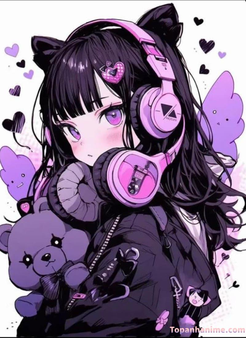 kuromi đội mũ tai dài