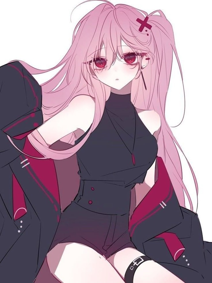 nhân vật nữ anime tóc hồng dài