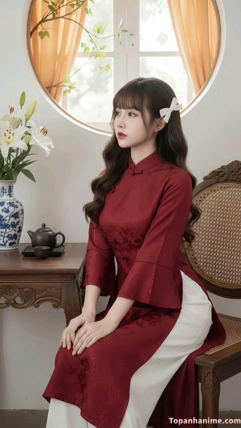 Ảnh gái áo dài nền nã