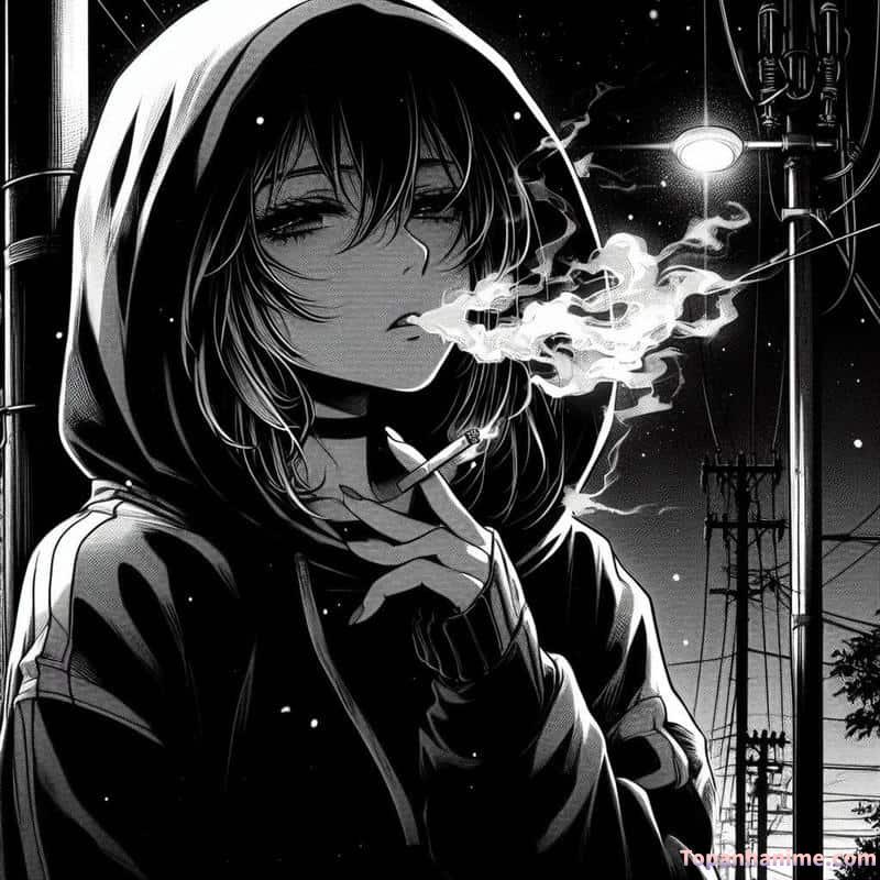 ảnh anime hút thuốc gái xinh
