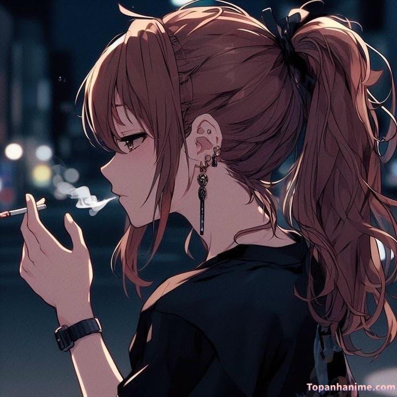 ảnh anime hút thuốc gái