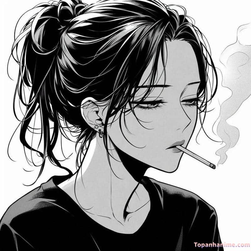 ảnh anime hút thuốc nữ