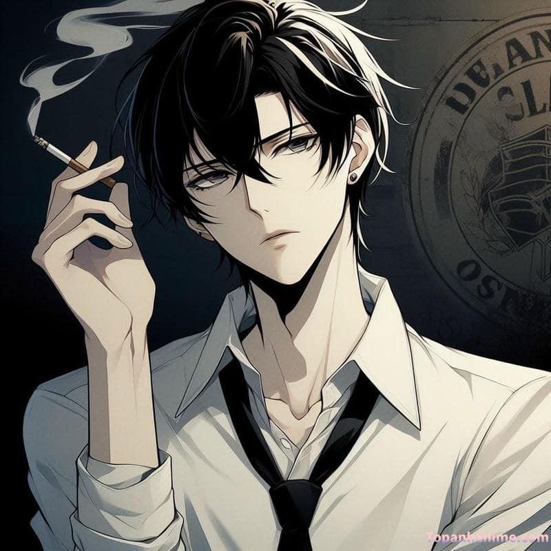 ảnh anime nam hút thuốc