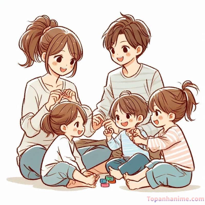 ảnh gia đình chibi đẹp