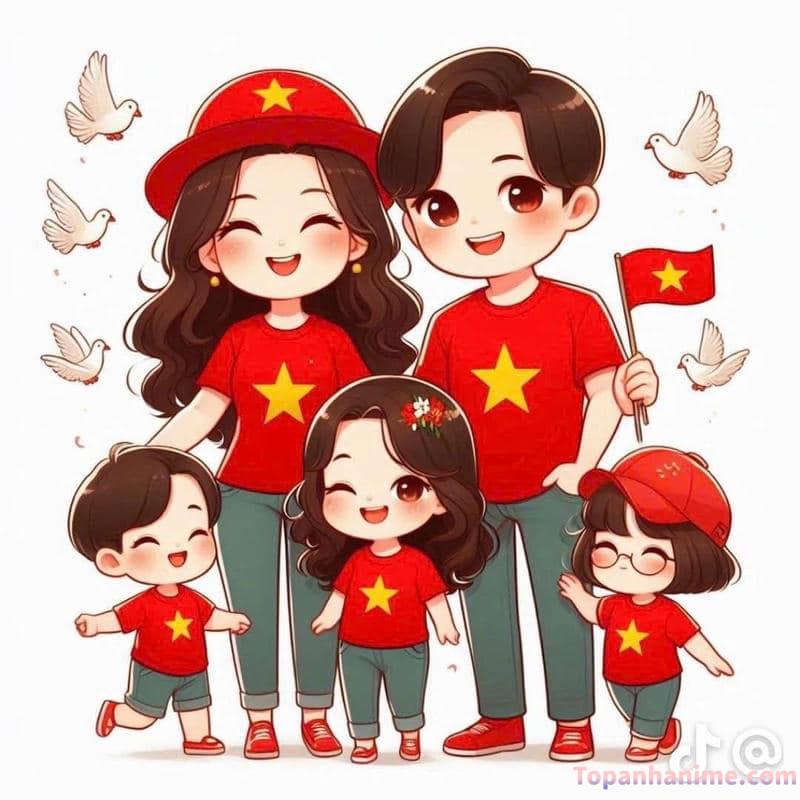 ảnh gia đình chibi iu nước