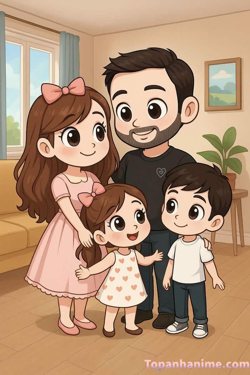 ảnh gia đình chibi trong mơ