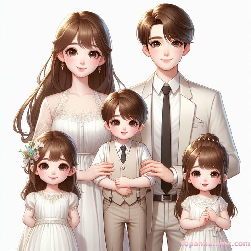 ảnh gia đình chibi xinh đẹp
