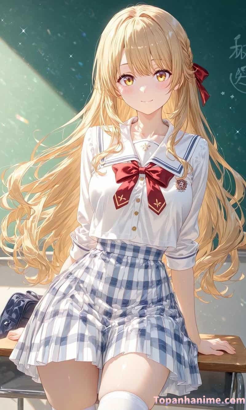 anime tóc vàng học sinh