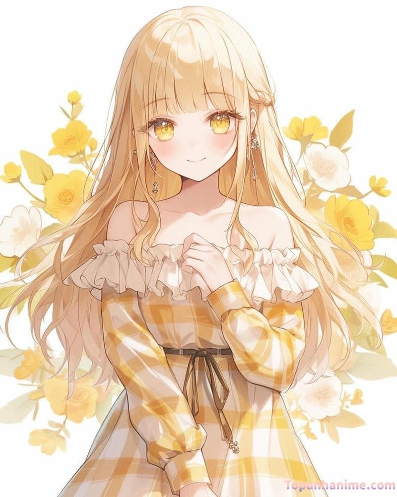 anime tóc vàng xinh ảnh