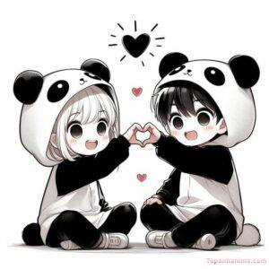 avatar đôi chibi gấu