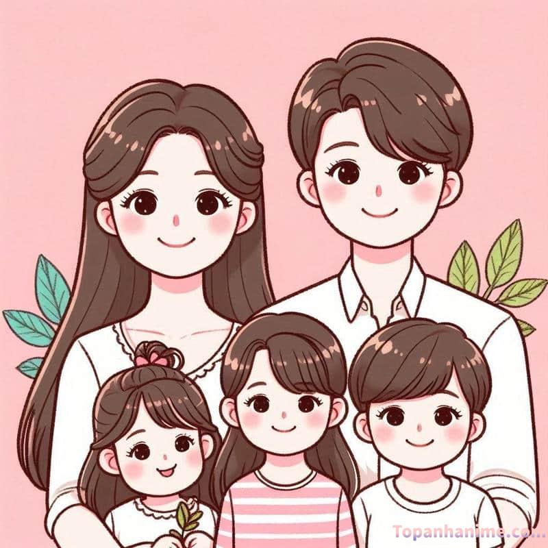 gia đình chibi 5 người