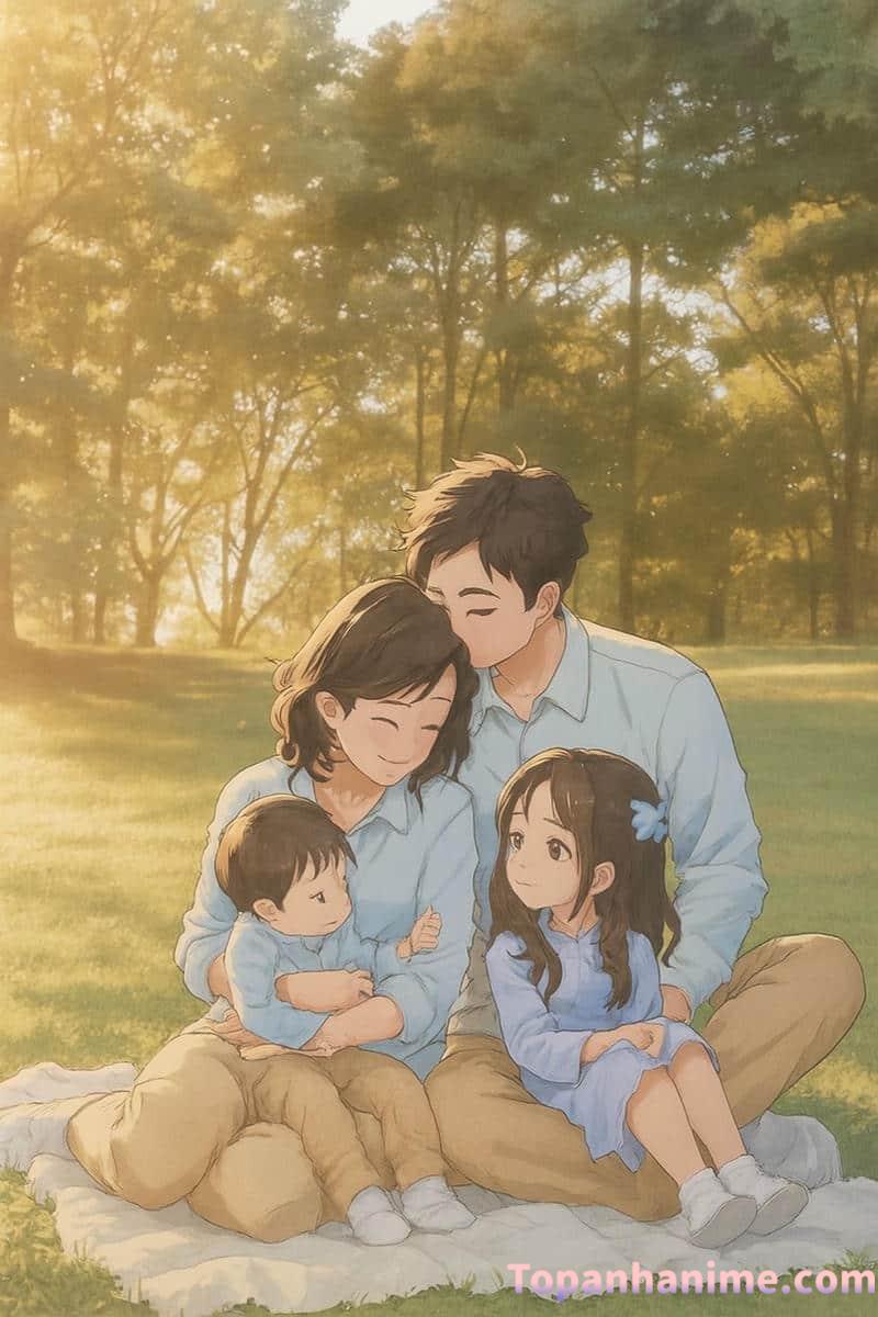 gia đình chibi hạnh phúc