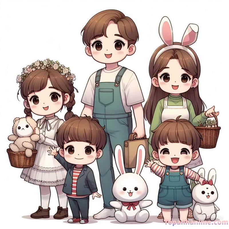 hình ảnh gia đình chibi