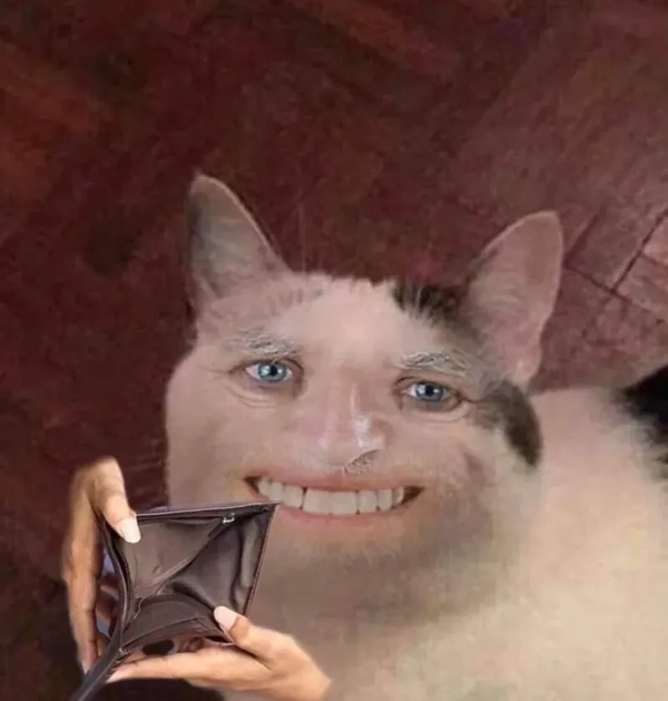 hình chế ví rỗng meme vui nhộn