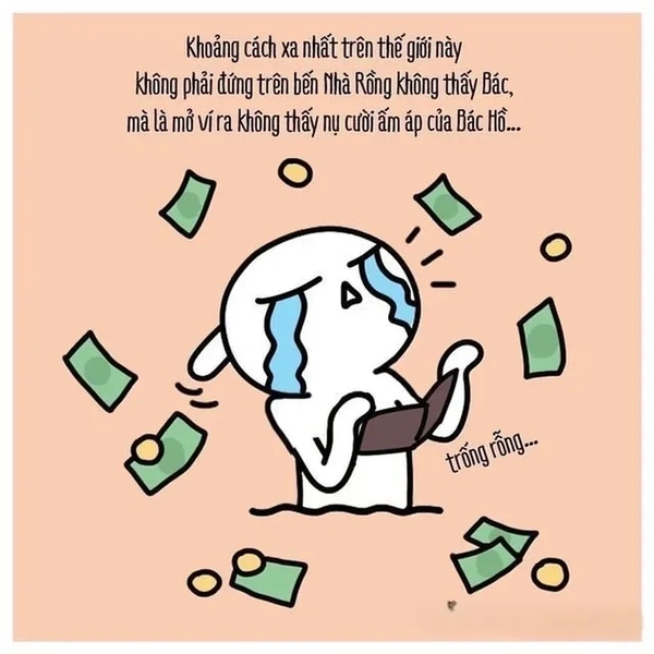 meme ví rỗng buồn cười vui nhộn