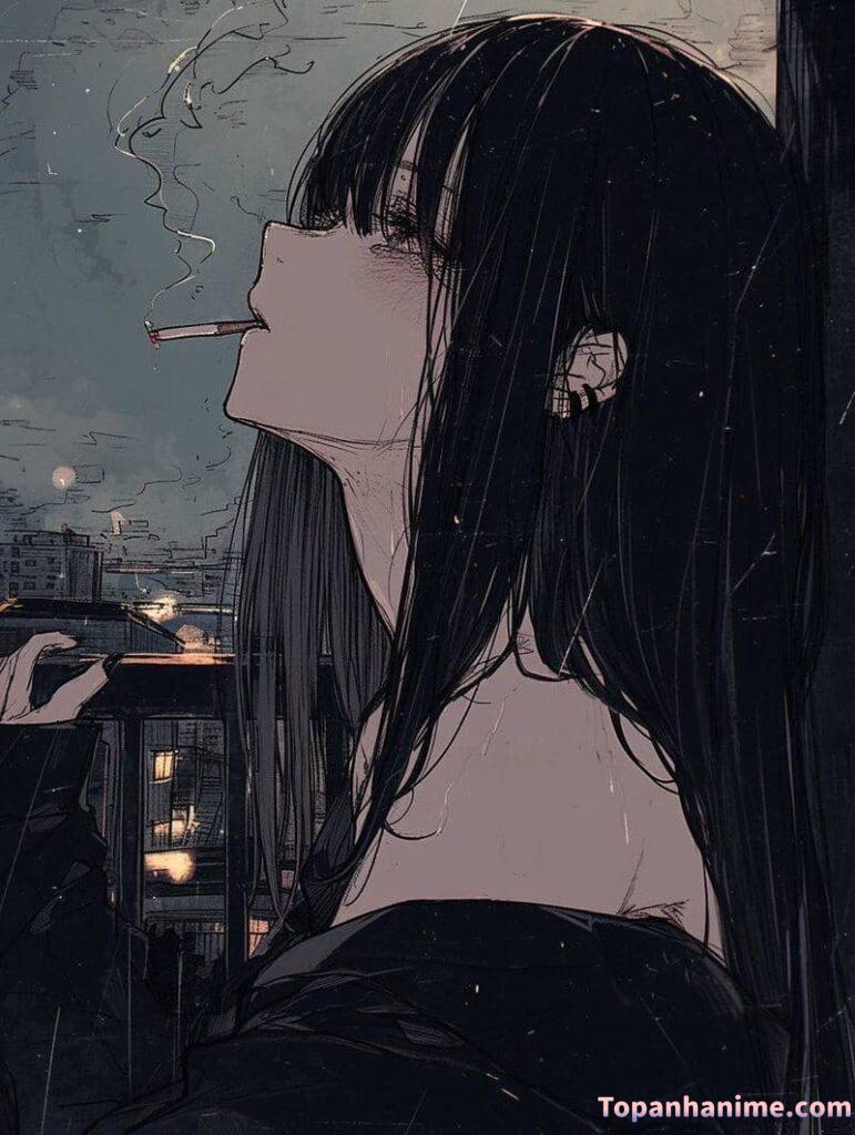 nữ anime hút thuốc