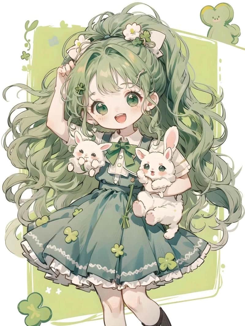 Album hình cô gái hoạt hình biểu cảm đa dạng