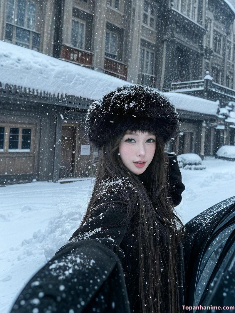 Ảnh gái xinh tóc dài đen