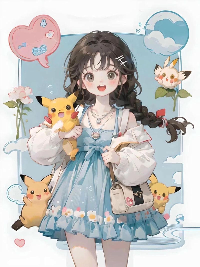 Bộ ảnh cô gái hoạt hình sắc nét chuẩn web