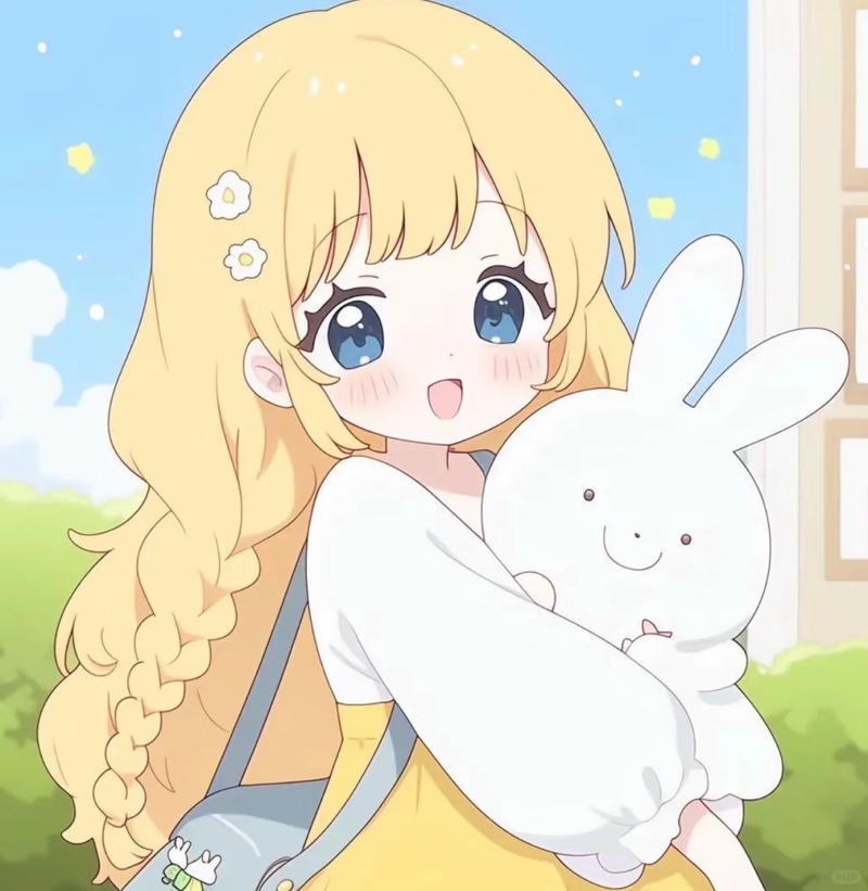 Hình ảnh cô gái hoạt hình tương tác mạng xã hội