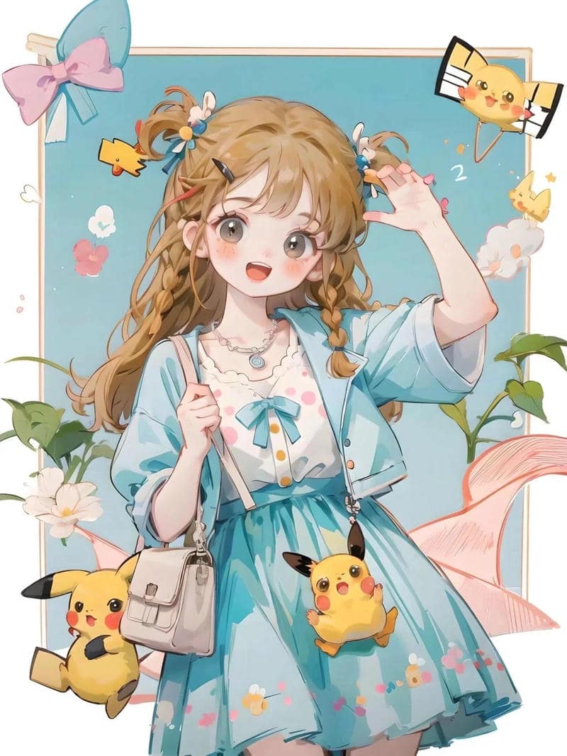 Hình ảnh cô gái hoạt hình xinh xắn