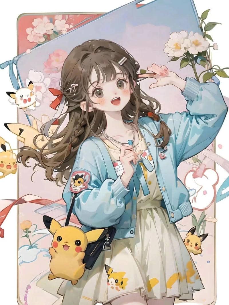 Tải ảnh cô gái hoạt hình phong thái tự tin