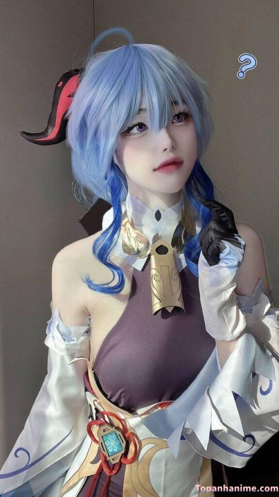 ảnh cosplay ganyu cute đáng yêu