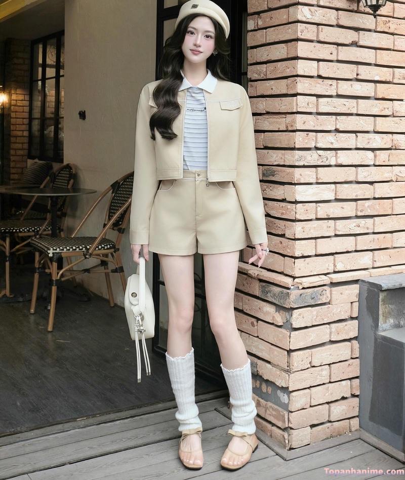 ảnh gái mặc quần ngắn cute