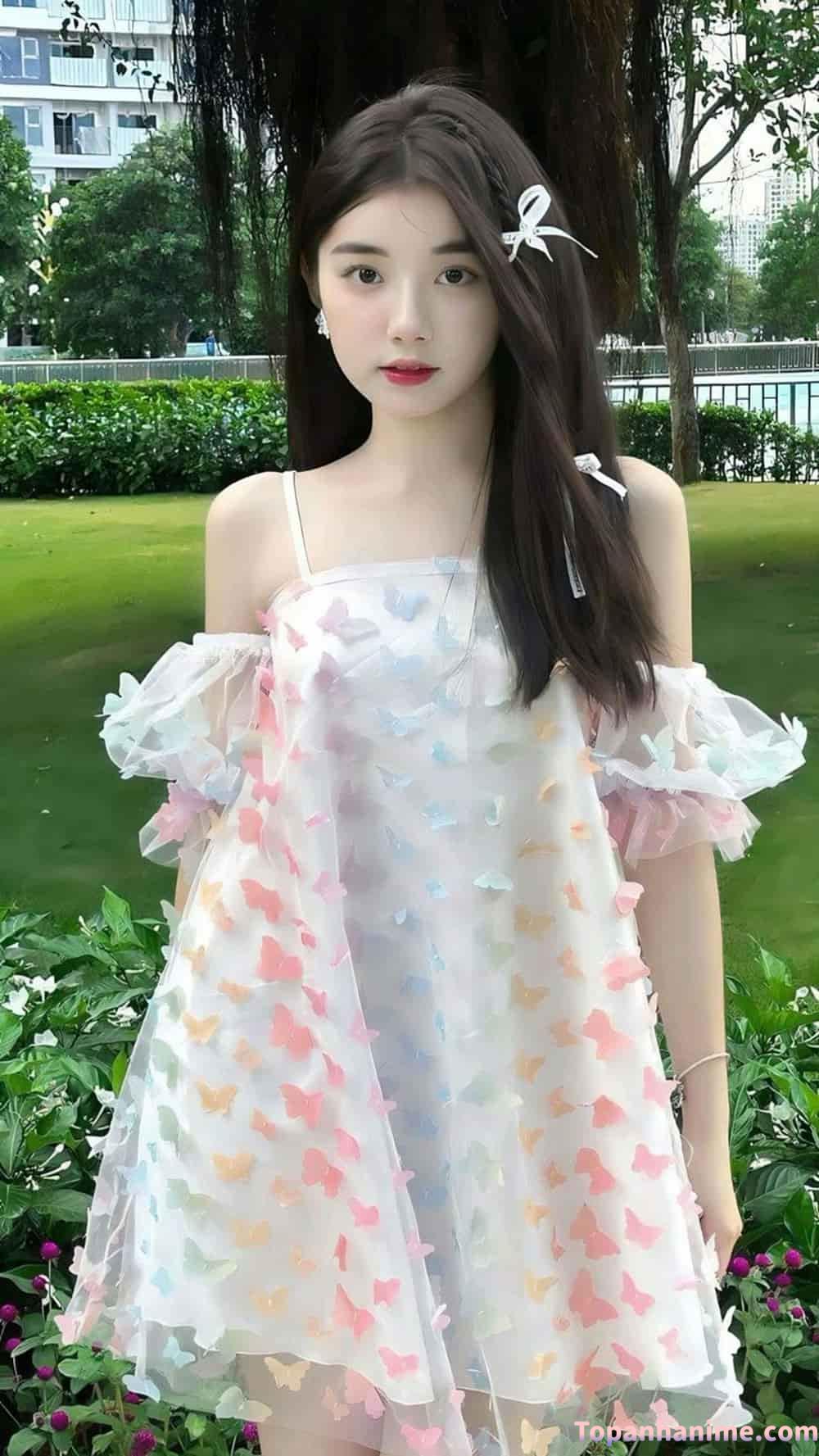 ảnh gái xinh tóc dài óng