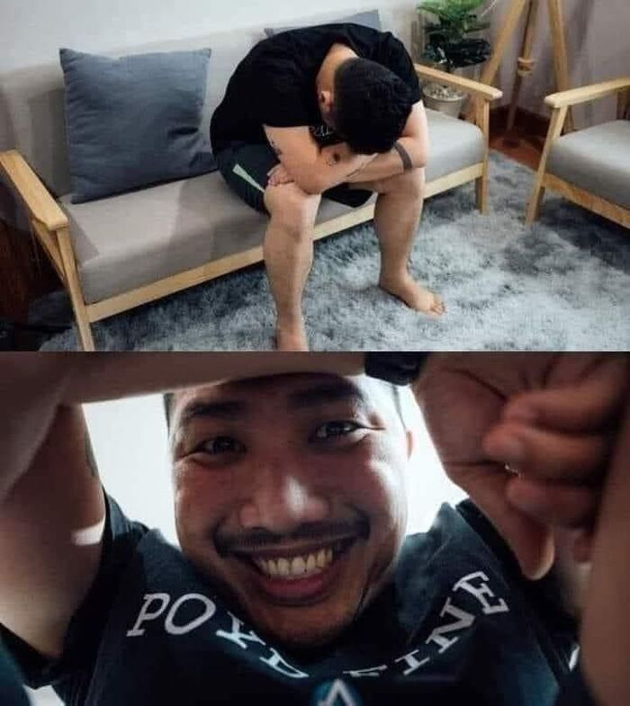 vừa cười vừa khóc meme hài hước