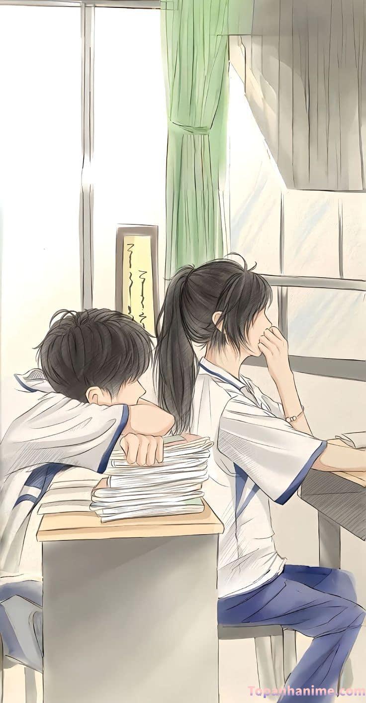 Ảnh nữ sinh học bài