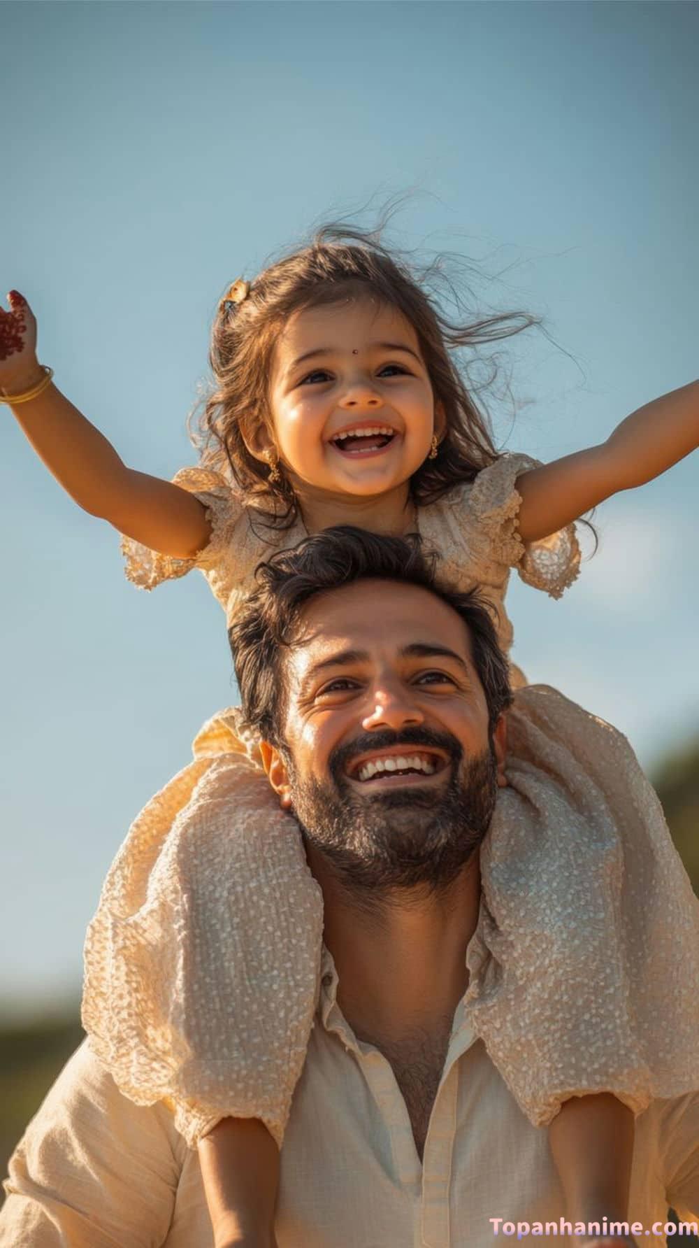 Cha chụp ảnh con gái