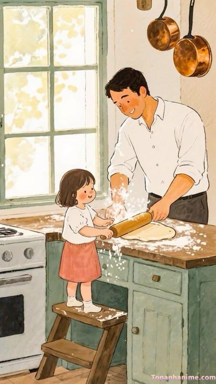 Cha nắm tay con gái