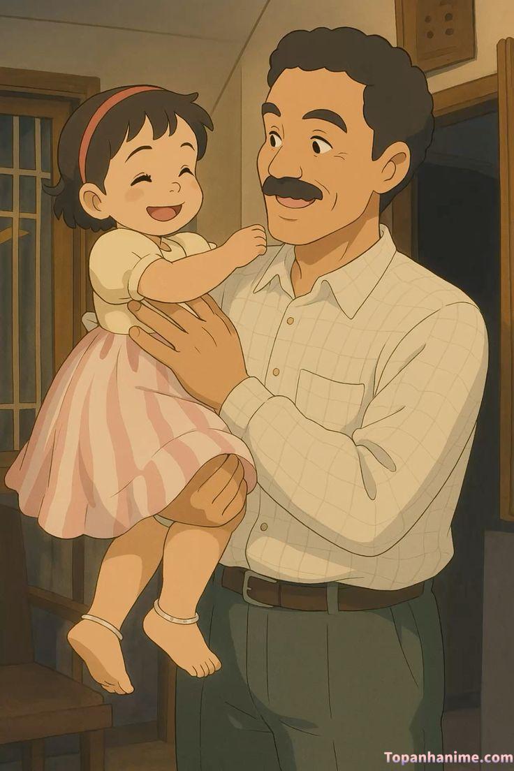 Hình ảnh cha và con cười