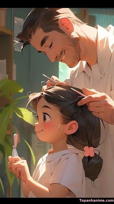 Hình ảnh cha và con gắn