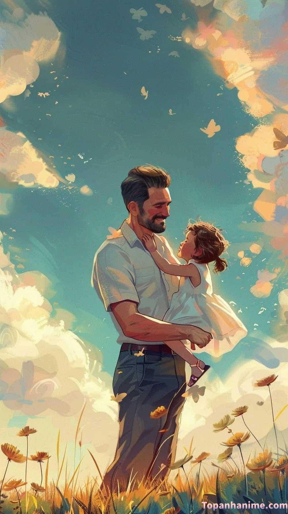 Hình ảnh cha và con vui