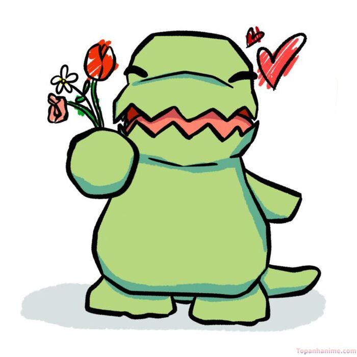 meme tặng hoa nhìn đáng yêu